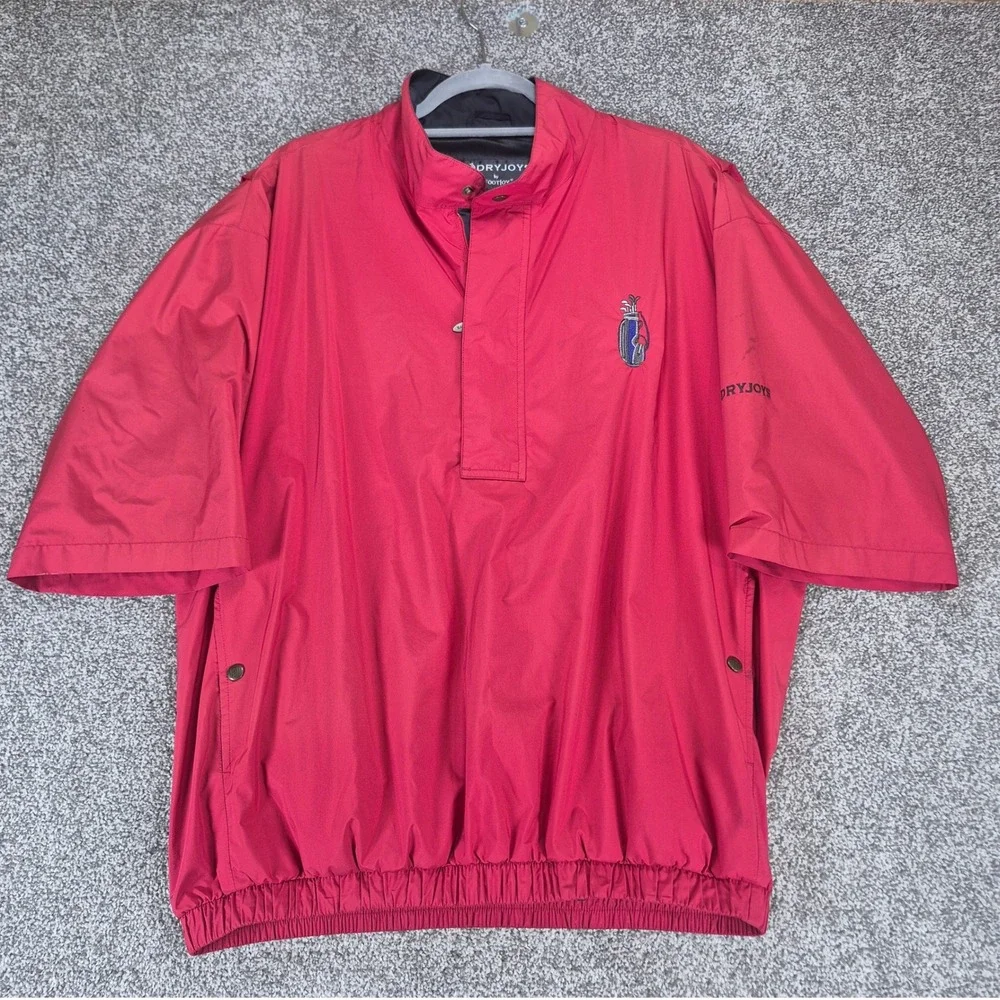FootJoy DryJoys Wind Jacket Mens Large Red Short‎ Sleeve Golf Windbreaker
